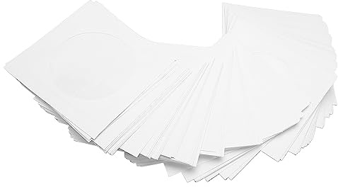 100Er Pack CD DVD Hüllen, Transparente Folie, Staubdicht und Abriebfest, Wiederverwendbare Staubdichte Disc Hülle, mit Klappe, Klares Fenster zur Verwendung mit Ca. 8 Cm/3, 15 Zoll Große Scheiben