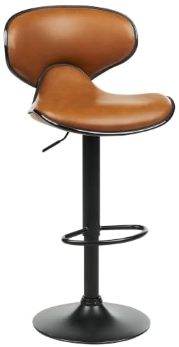 Barhocker 2er Set Kunstleder braun Metallgestell höhenverstellbar Conway II