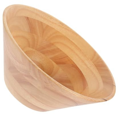 ABOOFAN Natural Wood Large Capacity Salad Bowl Heat-Resistant Serving Bowl Round Edges for Kitchen Use