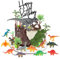 Yamitora 30 Stück Kuchendeko Dinosaurier Set,Dinosaurier Deko Torte,Dino Geburtstag Deko,Dino Tortendeko,Dschungel Tortendeko Junge,Cake Topper Tyrannosaurus für Junge Geburtstag Party