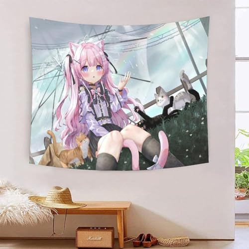 YTPONBCSTUG Anime-Mädchen Wandtücher Tapisserie Cartoon Kawaii Wandbehang Für Wohnheim Schlafzimmer Wanddeko Dekoration 150cmx200cm