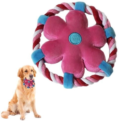 NEERIX Jouet indestructible pour chien, robuste et indestructible, frisbee interactif et article de mastication, parfait pour les grands et les petits chiens (rose)
