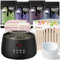 Waxing Set,LCD-Display,Silikonschale,Wachswärmer Wachs Haarentfernung mit 400g Waxing Perlen,20 Holzspateln,10 Papierringe zu Hause CITHOT