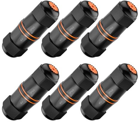 VCELINK Empalme RJ45 Impermeable de 10Gbps, Conector RJ45 Blindado Hembra a Hembra, Compatible con Cables de Red CAT6A/CAT6/CAT5E/CAT5, Grado de Protección IP68