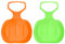 2 Stück Schneeschlittenbrett, Plastik Schnee Schieberei Slitpy Snowboard, Kunststoff Kinderskibrett für Winter Outdoor-Spielzeug Spielen auf EIS Schnee Gras und Sand (orange+grün)