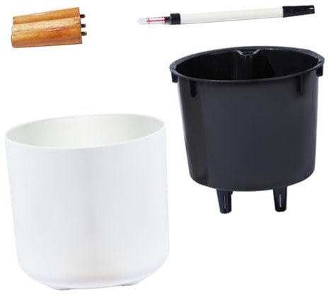 KONTONTY Pot De Fleurs À Arrosage Automatique Support À 3 Pieds Pot De Fleurs en Plastique pour La Maison Le Bureau Et Le Jardin