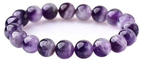 Pulsera de Piedras Naturales 100% Auténticas - Pulsera Amatista - Ajuste Cómodo y Estilo Elegante | Cuerda Elástica Coreana y Caja de Joyería Incluida (Amatista, 8mm)