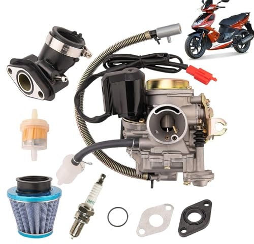 Kit Carburateur Standard, Carburateur PD18J Avec Collecteur D'Admission Adapté Aux Scooters Et Cyclomoteurs Gy6 4t 139qmb 49cc/50cc Compatible Four Kymco Agility 50, Znen Zn50qt-E, Kymco Super 8