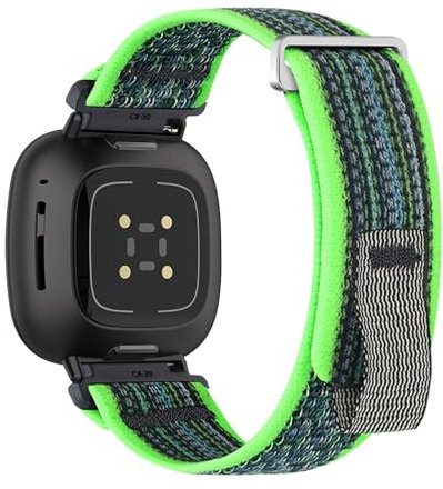 Nylon Armbänder für Fitbit Versa 4/Versa 3/Sense/Sense 2 Armband, Weich Elastisch Stoff Verstellbare für Damen Herren Sport Ersatzarmband mit Fitbit Versa 4/3/Sense/Sense 2 Uhrenarmband (22,M)