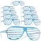 dressforfun retro Brille, Party Sonnenbrille, zweifarbig, für 90er Jahre Party, Oktoberfest, Ballermann Mottopartys, Fotobox Accessoires, Festival Gadget - Gitterbrille blau/weiß, 10er Set