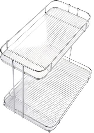 WATIIFUFU Étagère De Rangement De Comptoir À 2 Niveaux pour Produits De Toilette Organiseur De Maquillage en Acrylique Et Fer Optimisez Votre Espace