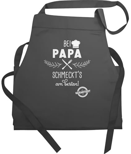 Schürze - 1 - Kochschürze bei Papa schmeckts am Besten I Kochschürze Geschenk Papa I Kochschürze Herren Papa I Küchenschürze Papa I Geschenk Papa Weihnachten I Papa Geschenk I Geschenk für
