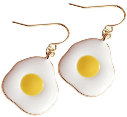 COSMEVIVI Pochierte Eier Ohrringe Für Frauen Lustige Baumelnde Tropfenohrringe Lebensmittelechtes Material Kreatives Design Für Mädchen Modisches Ohraccessoire Für Jeden Anlass