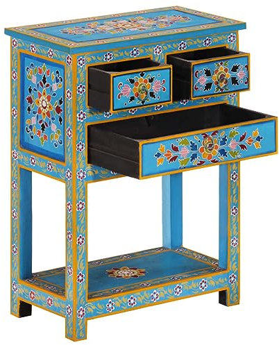 ULUYYUC Esszimmer Schrank Arbeitsplatte Küche Küchenunterschrank Kitchen Cabinet - Sideboard Türkis 55x30x76 cm Massivholz Mango für Schlafzimmer Speisesaal Küche Wohnstube