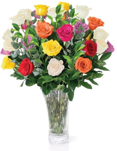 Aquarossa Farms - 24 sortierte Rosen Blumenstrauß, Muttertagsgeschenke, Blumen frischer Blumenstrauß, Blumen für Lieferung, Geschenkidee für Sie