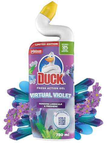 Duck Deep Action Gel Toilet Cleaner Liquid Liquid, Removes Limescale, Long Lasting Fragrance, Violet, 750ml