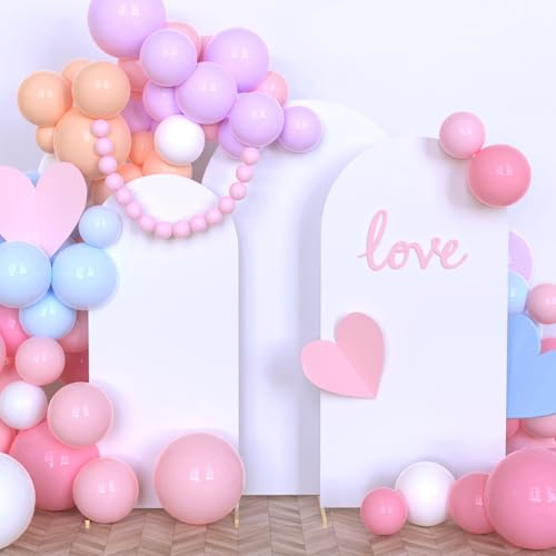 Babenest 3 x weiße Hochzeitsbogen-Hintergrund für Partys, 1,8 m, 2,8 m, 2,3 m