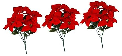 Cabilock 1 Satz Gefälschte Weihnachtssterne Weihnachtssterne Weihnachtsschmuck Dekorationen Künstliche Pflanzen Künstlicher Weihnachtsmann Für Den Innenbereich Künstliche 3 Stück