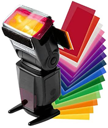 CIYODO Farben Gel Filter Set Für Blitzlicht Farbkorrektur Lichteffekte Für Professionelle Fotografie Kompatibel Mit Verschiedenen Blitzgeräten Leicht Und Langlebig