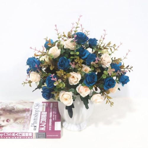 HORREX 4 Pezzi Fiori Finti per Cimitero Fiori Artificiali Rosa Fiori Finti per Decorazioni Artificiali per Cimitero Fiore Finto Che Sembrano Veri per Bouquets Artificiali