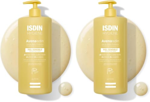 ISDIN Gel Corporal para Pieles Sensibles, Avena, Sin Fragancia, Sin Perfume, Negro, 750 ml (Paquete de 1)