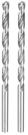 sourcing map 2pcs Twist Drill Bit 8mm Dia 160mm (6.3) Extra Long High-Speed Steel Spiral Jobber Drill Bits Fully Ground Drilling Tools for Wood Plastic Aluminum Thin Metal Sheet