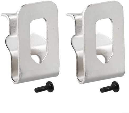 BlesConi 2 Stück Gürtelclip-Haken Elektrowerkzeug-Befestigung für DeWalt 18 V 20 V Bohrschrauber kompatibel für N268241 N169778 DCD980 DCD785C2 Stahl Silber
