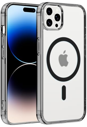 Coiwxmoi Funda Magnética para Apple iPhone 14 Pro MAX 6,7,para MagSafe Carga Inalámbrica,Ultra Delgada Transparente Suave Silicona Antigolpes Anti-Arañazos Carcasa para iPhone 14 Pro MAX,Negro