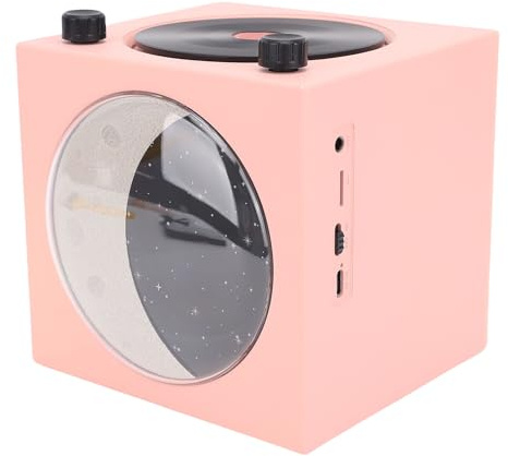 Sorandy Vintage Speaker Blue Tooth, Stereo HIFI Sound Player Speaker, Portable Radio with Half Moon Night Light Room Decor for Cafes Restaurants Vintage Coth Stores Bedroom