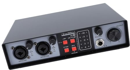 UPALDHOU Audiomixer, Metal-Sound-Mischpult mit 48-V-Phantomspeisung, Ideal für Studio- und Live-Auftritte, Kompakte Digitale Schnittstelle mit Präziser Klanganpassung