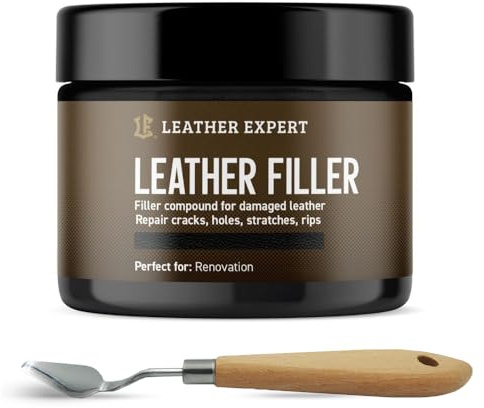 Leather Expert Filler Black – Elastischer Lederspachtel für Reparaturen an schwarzem Leder & Vinyl – Füllt Kratzer, Risse & Löcher – 50 ml