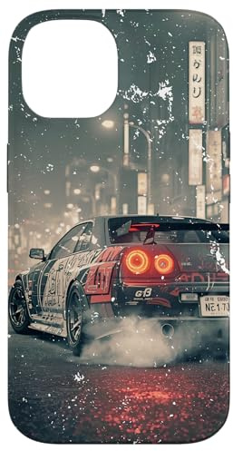 Vintage Distress JDM Drift Race Cars Tokyo Street Racing Art Case for iPhone 14