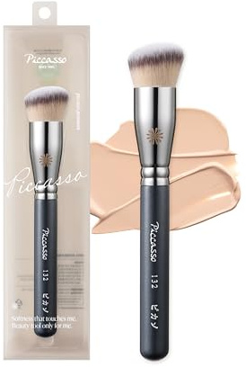 Piccasso 132 Round Foundation Brush for Liquid Makeup, Cream Foundation