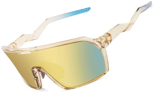 Bircenpro Sport Polarisiert Schnelle Brille: TR-90 Fahrradbrille Herren Damen UV400 Sportbrille Laufbrille für Fahrrad Ebike Laufen 25.7g