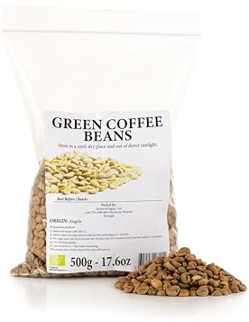 Café vert en grains 500 g Café en grains crus non torréfiés Origine naturelle Grains entiers à torréfier à la maison, à préparer en café et à utiliser en cuisine