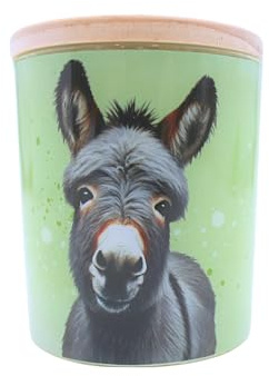 Duftkerze, Aromakerze, Kerze im Glas, Kerze für Freundin, Kerzengeschenk, Sojawachskerze, Motiv: Esel, Zum Glück gibt es dich, Duftrichtung: Blütenduft, L/B/H 7 x 7 x 9 cm, 30h Brenndauer, 140g.