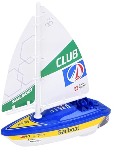 Barco de vela de juguete eléctrico con motor eléctrico, barco de barco, juguete de batería, barco de juguete con pilas, barco de juguete para niños, Sailboat con motor eléctrico, colores