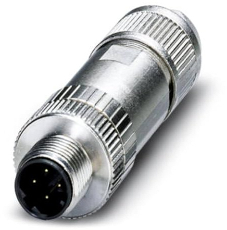 PHOENIX CONTACT SACC-M12MSD-4Q SH Data Connector, Ethernet Approx. T5, 4-pin, Shielded, Cutting Terminal Connection, Nickel-Plated, 4 mm - 8 mm Cable Outer Diameter