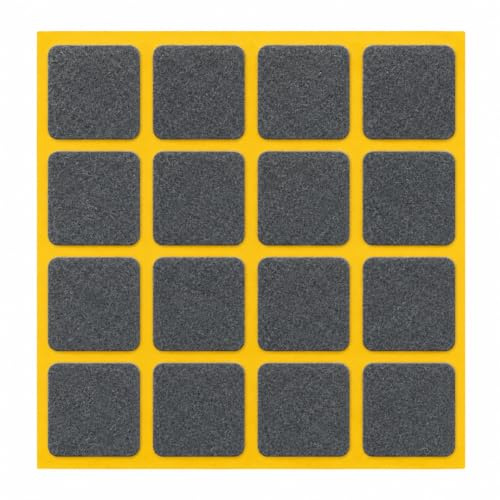 peha Filzgleiter 16 Stück selbstklebend Eckig - 3mm, braun, 22x22mm | Möbelgleiter für Stühle, Tische und Möbel Kratzschutz und Bodenschutz