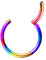 Piercingfaktor Universal Piercing Segmentring Scharnier Clicker Segment Ring Septum Tragus Helix Ohr Nase Lippe Brust Intim Rainbow 1.2mm x 8mm