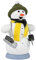Kuhnert Rauchmann/Räucherfigur aus Holz - Schneemann mit Schlittschuhen - ca. 13 cm - Made in Germany