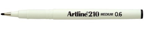Artline 210 0,6 mm Medium Bullet Tip Marker, schwarz [12 Stück]