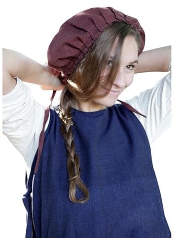 Burgschneider - Haube Anna - Braun (Standard, Unisex, Baumwolle) Mittelalter, Fantasy - Medieval