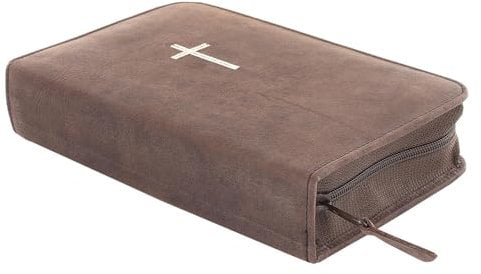 Gotteslob-Buchhülle: Wildleder Braun mit Bestickung (Stickemblem | Kreuz)