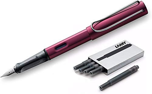 Lamy AL-Star Fountain Pen (29F) Black Purple + 5 Black Ink Cartridges