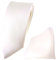 TigerTie schmale Satin Seidenkrawatte + Seideneinstecktuch in creme weiss einfarbig Uni
