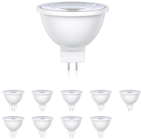 ledscom.de 10 Stück GU5.3 LED Leuchtmittel, MR16, warmweiß (2700 K), 5,5 W, 483lm, 37°