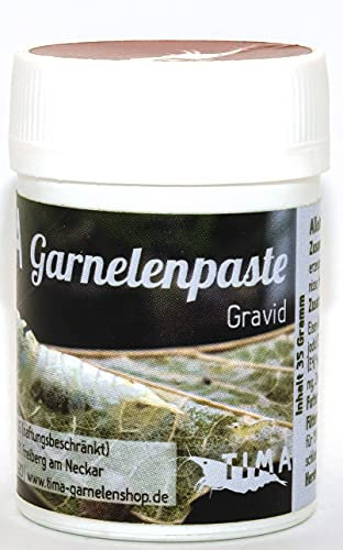 TIMA Garnelenshop® Garnelenfutter I Garnelenpaste I Futter für Garnelen I Gravid Serie I Made in Germany I Energie-Booster I Eifleckbildung I Top Mineralien und Proteine I Premium Nährstoffe I 35g