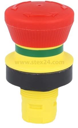 SCHLEGEL RRJUV 28MM, Black/Yellow, Emergency Stop Button, Push Button, Round