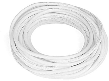 XJS Electric Copper Core Flexible Silicone Wire Cable White 10M 32.8Ft (18AWG 20KV)